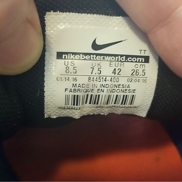 Nike Flex Experience 8.5.  Blue & Orange.  RN5 Running Shoe. Women. - Picture 9 of 10